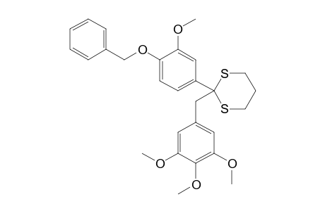 2-(4-BENZYLOXY-3-METHOXYPHENYL)-2-(3,4,5-TRIMETHOXYBENZYL)-1,3-DITHIANE