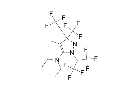 3-DIMETHYLAMINO-4-METHYL-5,5-BIS-(TRIFLUOROMETHYL)-2-[2,2,2-TRIFLUORO-1-TRIFLUOROMETHYL-ETHYL]-1H-3-PYRAZOLINE