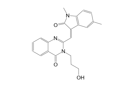 2-[(Z)-(1,5-dimethyl-2-oxo-1,2-dihydro-3H-indol-3-ylidene)methyl]-3-(3-hydroxypropyl)-4(3H)-quinazolinone