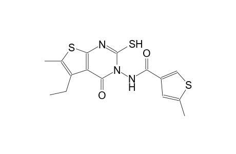 N-(5-ethyl-6-methyl-4-oxo-2-sulfanylthieno[2,3-d]pyrimidin-3(4H)-yl)-5-methyl-3-thiophenecarboxamide