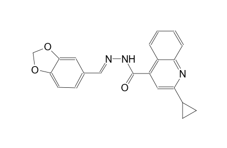 N'-[(E)-1,3-benzodioxol-5-ylmethylidene]-2-cyclopropyl-4-quinolinecarbohydrazide