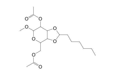 alpha,D-GALACTOPYRANOSIDE, 1-O-METHYL-2,6-O-ACETYL-3,4-O-HEPTYLIDENE-, endo-