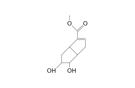 (1S)-cis, endo-2-Carbomethoxy-6,7-dihydroxy-cis-bicyclo(3.3.0)oct-2-ene