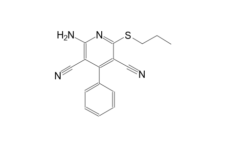 3,5-pyridinedicarbonitrile, 2-amino-4-phenyl-6-(propylthio)-