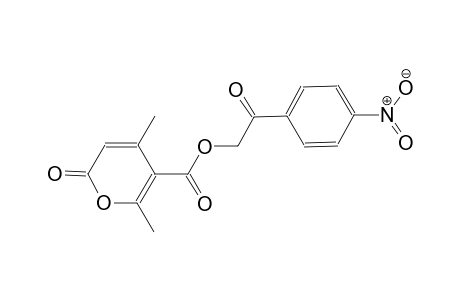 2H-pyran-5-carboxylic acid, 4,6-dimethyl-2-oxo-, 2-(4-nitrophenyl)-2-oxoethyl ester