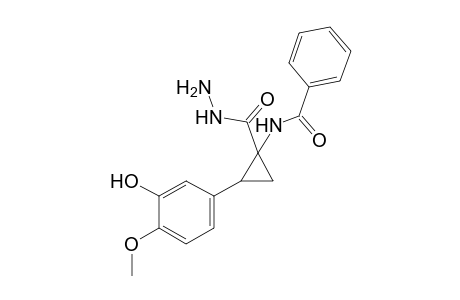 1-BENZAMIDO-2-(3-HYDROXY-4-METHOXYPHENYL)CYCLOPROPANECARBOXYLIC ACID, HYDRAZIDE