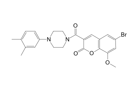6-Bromanyl-3-[4-(3,4-dimethylphenyl)piperazin-1-yl]carbonyl-8-methoxy-chromen-2-one