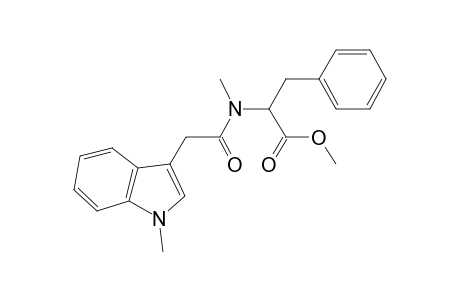 dl-Phenylalanine, N-(1H-indol-3-ylacetyl)-, N,N'-dimethyl, methyl ester