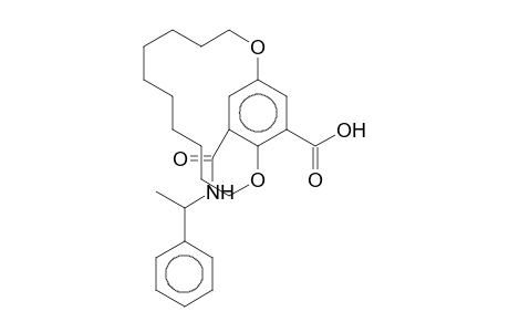 18-([(1-Phenylethyl)amino]carbonyl)-2,13-dioxabicyclo[12.2.2]octadeca-1(16),14,17-triene-15-carboxylic acid