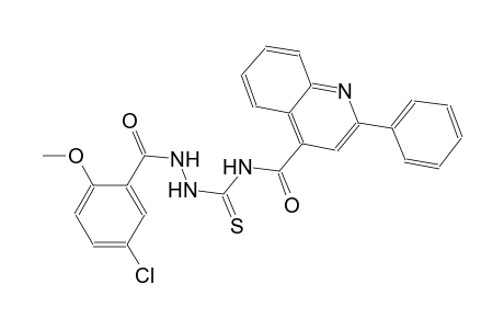 N-{[2-(5-chloro-2-methoxybenzoyl)hydrazino]carbothioyl}-2-phenyl-4-quinolinecarboxamide