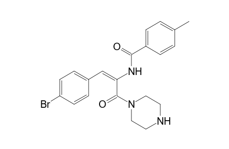 N-[(E)-1-(4-bromophenyl)-3-oxidanylidene-3-piperazin-1-yl-prop-1-en-2-yl]-4-methyl-benzamide