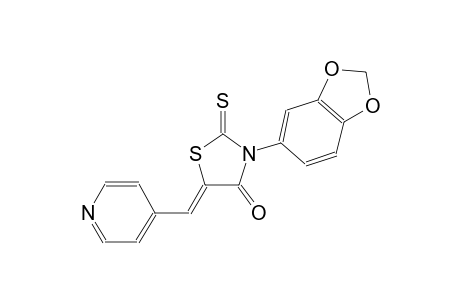 (5Z)-3-(1,3-benzodioxol-5-yl)-5-(4-pyridinylmethylene)-2-thioxo-1,3-thiazolidin-4-one