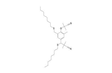 3-[4-(1-CYANO-1-METHYLETHOXY)-3-METHYL-5-[(OCTYLTHIO)-METHYL-PHENYL]-2,2-DIMETHYL]-3-[(OCTYLTHIO)-METHYL]-PROPANENITRILE