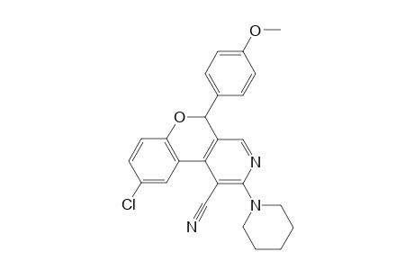 9-Chloro-5-(4'-methoxyphenyl)-2-piperidino-5H-chromeno[3,4-c]pyridine-1-carbonitrile