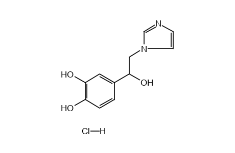 alpha-(3,4-dihydroxyphenyl)imidazole-1-ethanol, monohydrochloride