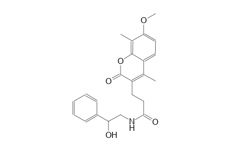 2H-1-benzopyran-3-propanamide, N-(2-hydroxy-2-phenylethyl)-7-methoxy-4,8-dimethyl-2-oxo-