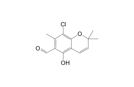 8-chloranyl-2,2,7-trimethyl-5-oxidanyl-chromene-6-carbaldehyde