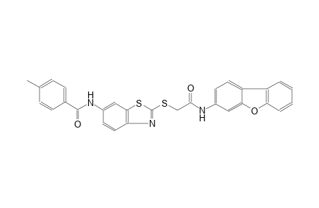 N-(2-{[2-(dibenzo[b,d]furan-3-ylamino)-2-oxoethyl]sulfanyl}-1,3-benzothiazol-6-yl)-4-methylbenzamide