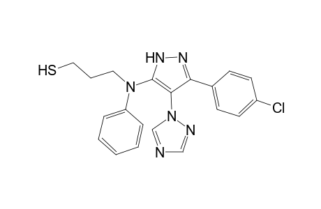 3-(N-[5-(4-chlorophenyl)-4-(1,2,4-triazol-1-yl)-1H-pyrazol-3-yl]anilino)-1-propanethiol