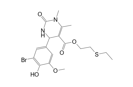 2-(ethylsulfanyl)ethyl 4-(3-bromo-4-hydroxy-5-methoxyphenyl)-1,6-dimethyl-2-oxo-1,2,3,4-tetrahydro-5-pyrimidinecarboxylate