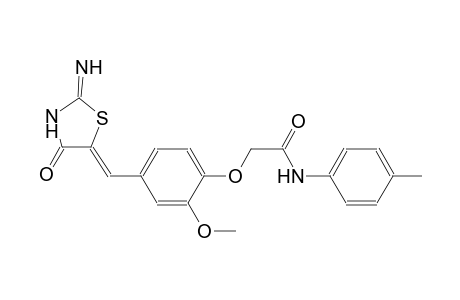 2-{4-[(Z)-(2-imino-4-oxo-1,3-thiazolidin-5-ylidene)methyl]-2-methoxyphenoxy}-N-(4-methylphenyl)acetamide
