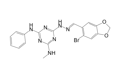 4-N-[(E)-(6-bromo-1,3-benzodioxol-5-yl)methylideneamino]-6-N-methyl-2-N-phenyl-1,3,5-triazine-2,4,6-triamine
