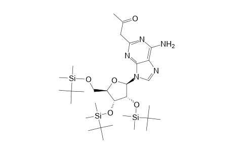 Adenosine, 2',3',5'-tris-O-[(1,1-dimethylethyl)dimethylsilyl]-2-(2-oxopropyl)-