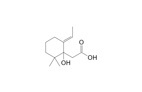 2-Ethylidene-6,6-dimethyl-1-hydroxycyclohexaneacetic acid