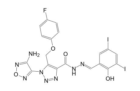 1-(4-amino-1,2,5-oxadiazol-3-yl)-5-[(4-fluorophenoxy)methyl]-N'-[(E)-(2-hydroxy-3,5-diiodophenyl)methylidene]-1H-1,2,3-triazole-4-carbohydrazide