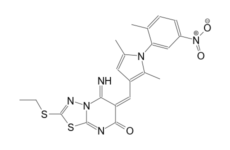(6E)-6-{[2,5-dimethyl-1-(2-methyl-5-nitrophenyl)-1H-pyrrol-3-yl]methylene}-2-(ethylsulfanyl)-5-imino-5,6-dihydro-7H-[1,3,4]thiadiazolo[3,2-a]pyrimidin-7-one