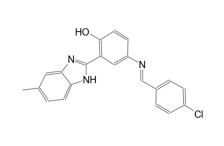 phenol, 4-[[(E)-(4-chlorophenyl)methylidene]amino]-2-(5-methyl-1H-benzimidazol-2-yl)-