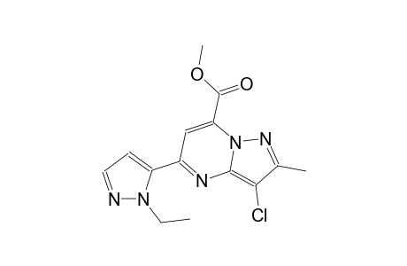 pyrazolo[1,5-a]pyrimidine-7-carboxylic acid, 3-chloro-5-(1-ethyl-1H-pyrazol-5-yl)-2-methyl-, methyl ester