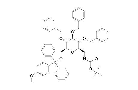 TERT.-BUTYLOXYCARBONYL-N-(2,3,4-TRI-O-BENZYL-6-O-(4-METHOXYTRITYL)-BETA-D-GLUCOPYRANOSYL)-METHYLAMINE