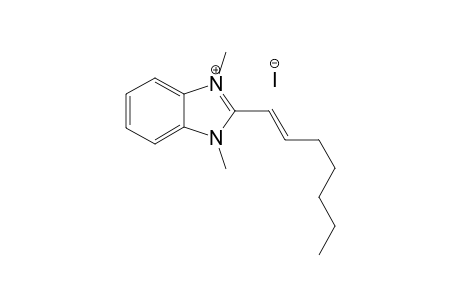 2-(hept-1-enyl)-1,3-dimethyl-1H-benzo[d]imidazol-3-ium iodide