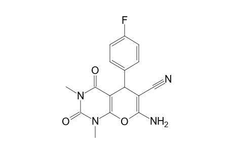 4H-Pyrano[2, 3-d]pyrimidine-3-carbonitrile, 5,6,7,8-tetrahydro-2-amino-4-(4-fluorophenyl)-6,8-dimethyl-5,7-dioxo-