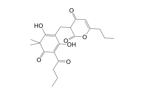 3-[(5-Butyryl-2,4-dihydroxy-3,3-dimethyl-6-oxo-1,4-cyclohexadien-1-yl)methyl]-6-propyl-2H-pyran-2,4(3H)-dione