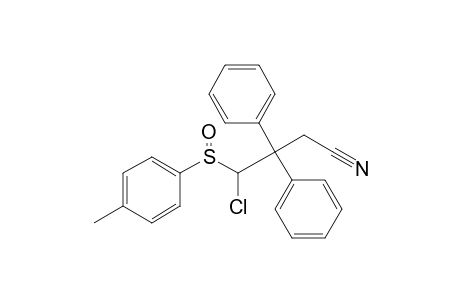 4-Chloro-3,3-diphenyl-4-(p-tolylsulfinyl)butyronitrile