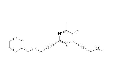 4-(3-Methoxyprop-1-ynyl)-5,6-dimethyl-2-(5-phenylpent-1-ynyl)pyrimidine