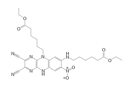 Ethyl 6-((2,3-dicyano-5-(6-ethoxy-6-oxohexyl)-8-nitro-5,10-dihydropyrazino[2,3-b]quinoxalin-7-yl)amino)hexanoate