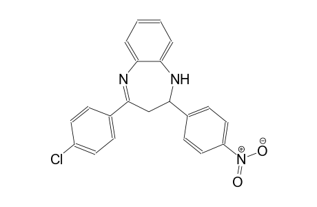 1H-1,5-benzodiazepine, 4-(4-chlorophenyl)-2,3-dihydro-2-(4-nitrophenyl)-