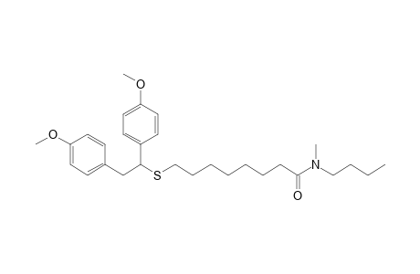 8-[1,2-bis(4-methoxyphenyl)ethylthio]-N-butyl-N-methyl-caprylamide
