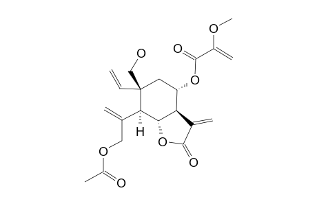 HIERAPOLITANIN-B;5-(S),6-(R),7-(R),8-(S),10-R-3-ACETOXY-8-O-(3-HYDROXY-2-METHYLENEPROPANOYLOXY)-14,15-DIHYDROXY-ELEMA-1,3,11(13)-TRIENE-12,6-OLIDE