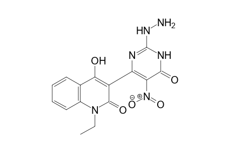 1-Ethyl-4-hydroxy-3-(2-hydrazino-5-nitro-6-oxo-3,6-dihydro-pyrimidin-4-yl)-quinolin-2(1H)-one