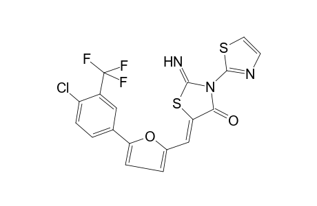 (5Z)-2-azanylidene-5-[[5-[4-chloranyl-3-(trifluoromethyl)phenyl]furan-2-yl]methylidene]-3-(1,3-thiazol-2-yl)-1,3-thiazolidin-4-one