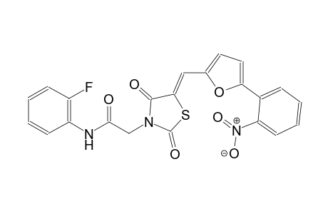 N-(2-fluorophenyl)-2-((5Z)-5-{[5-(2-nitrophenyl)-2-furyl]methylene}-2,4-dioxo-1,3-thiazolidin-3-yl)acetamide