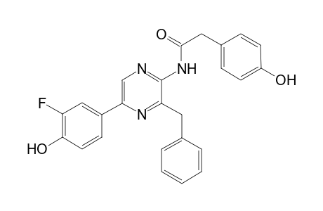 3-Benzyl-2-[(4-hydroxybenzyl)amido]-5-(3-fluoro-4-hydroxyphenyl)pyrazin