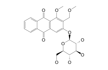LASIANTHUOSIDE-B;3-HYDROXY-1-METHOXY-2-METHOXYMETHYL-9,10-ANTHRAQUINONE-3-O-BETA-D-GLUCOPYRANOSIDE