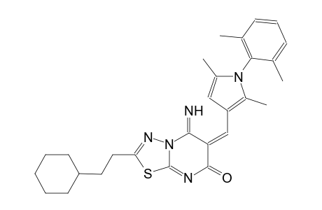 (6E)-2-(2-cyclohexylethyl)-6-{[1-(2,6-dimethylphenyl)-2,5-dimethyl-1H-pyrrol-3-yl]methylene}-5-imino-5,6-dihydro-7H-[1,3,4]thiadiazolo[3,2-a]pyrimidin-7-one