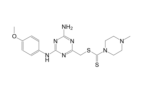 [4-amino-6-(4-methoxyanilino)-1,3,5-triazin-2-yl]methyl 4-methyl-1-piperazinecarbodithioate