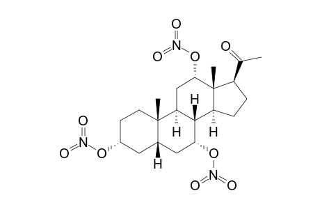 (3.alpha.,5.beta.,7.alpha.,12.alpha.)-3,7,12-Tris(nitrooxy)pregnan-20-one